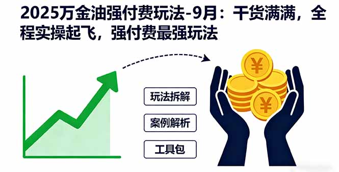 2025万金油强付费玩法-9月：干货满满，全程实操起飞，强付费最强玩法-月亮湾网创资源站