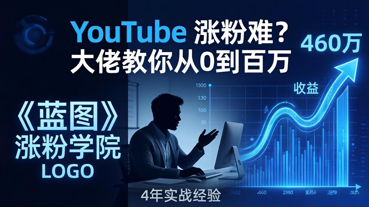 YouTube 涨粉难？《蓝图涨粉学院》：4 年赚 460 万的大佬教策略，从0到百万有路径！-月亮湾网创资源站