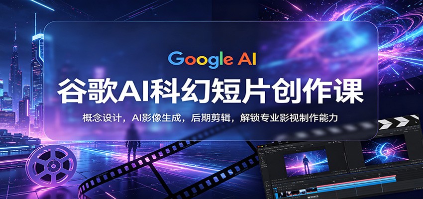 谷歌AI科幻短片创作课：概念设计，AI影像生成，后期剪辑，解锁专业影视制作能力-月亮湾网创资源站