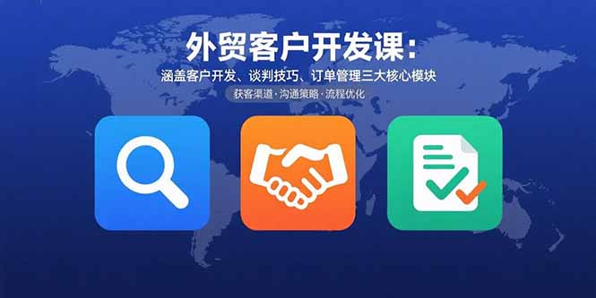 外贸客户开发课：涵盖客户开发、谈判技巧、订单管理三大核心模块-月亮湾网创资源站