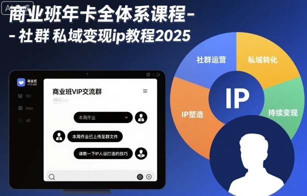 商业班年卡全体系课程-社群私域变现ip教程2025-月亮湾网创资源站