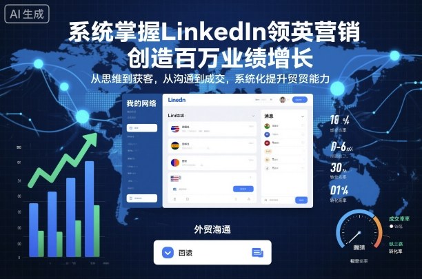 系统掌握LinkedIn领英营销，创造百万业绩增长，从思维到获客，从沟通到成交，系统化提升外贸能力-月亮湾网创资源站