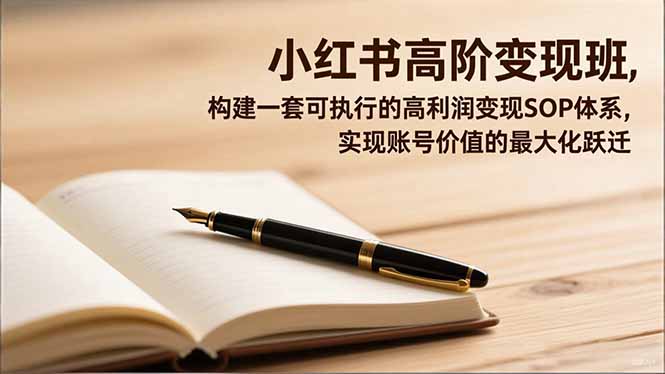 小红书高阶变现班，构建一套可执行的高利润变现SOP体系，实现账号价值的最大化跃迁-月亮湾网创资源站