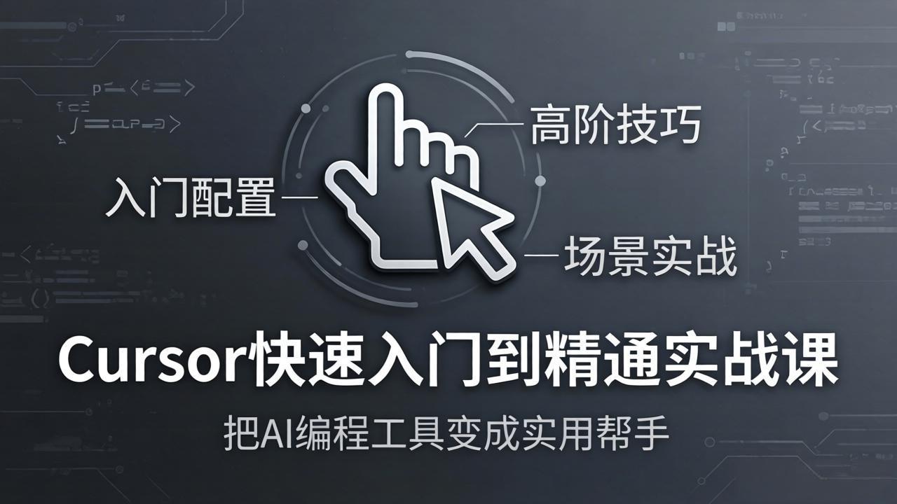 Cursor快速入门到精通实战课：入门配置+高阶技巧+场景实战，把AI编程工具变成实用帮手-月亮湾网创资源站