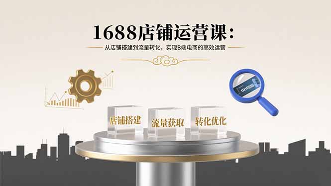 1688店铺运营课：从店铺搭建到流量转化，实现B端电商的高效运营-月亮湾网创资源站