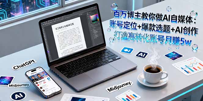 百万博主教你做AI自媒体：账号定位+爆款选题+AI创作 打造高转化账号月赚5w-月亮湾网创资源站
