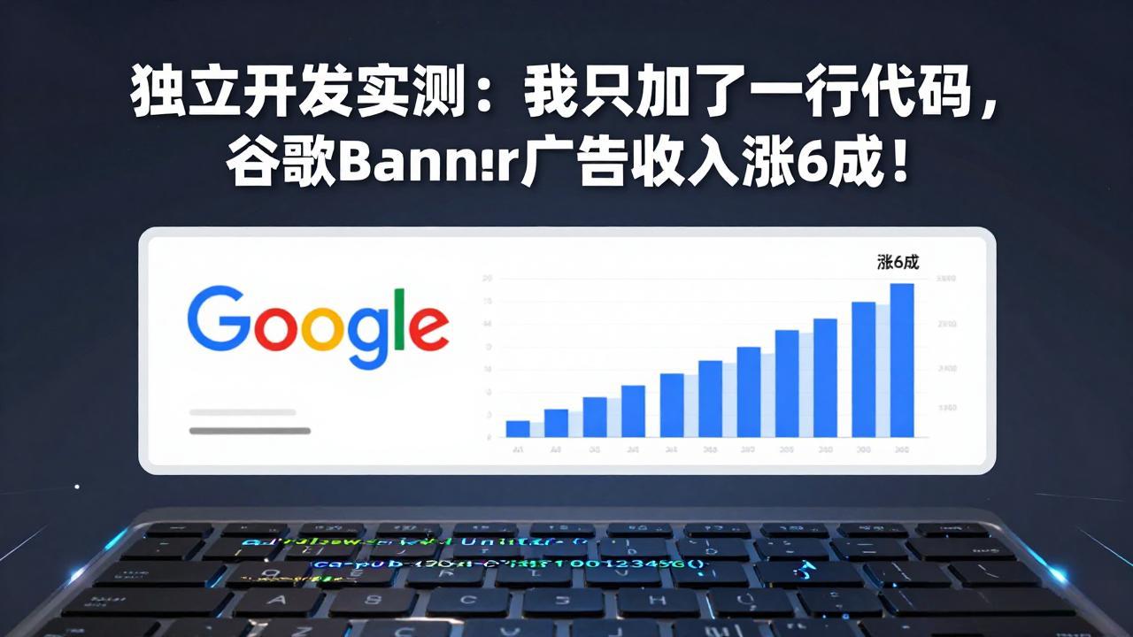 付费文章：独立开发实测：我只加了一行代码，谷歌Banner广告收入涨6成！-月亮湾网创资源站