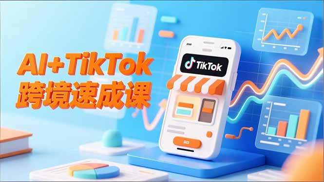 AI+TikTok跨境速成课，智能翻译、店铺定位、流程拆解，7天高效上线运营-月亮湾网创资源站