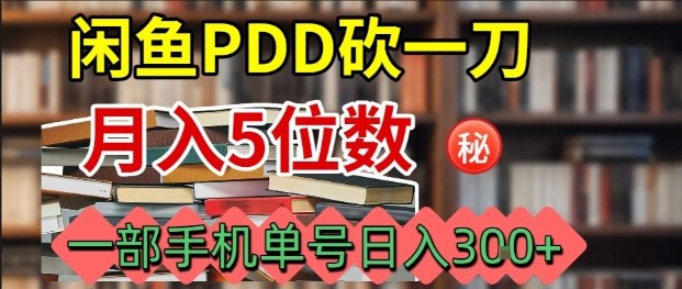 闲鱼PDD砍一刀，一部手机就可以操作，单号日入3张-月亮湾网创资源站