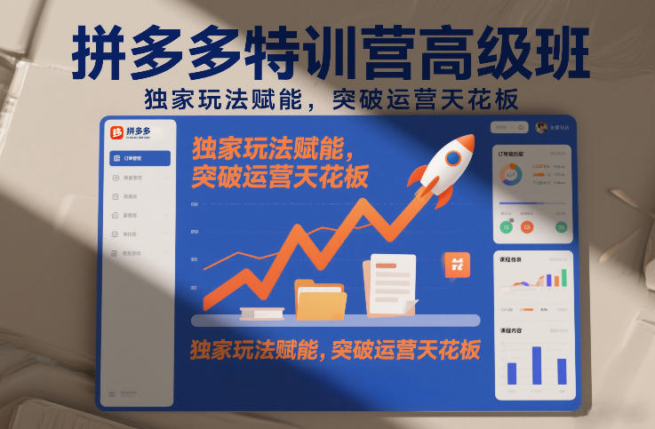 拼多多特训营高阶班，独家玩法赋能，突破运营天花板(更新26年4月24日)-月亮湾网创资源站