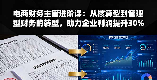 电商财务主管进阶课：从核算型到管理型财务的转型，助力企业利润提升30%-月亮湾网创资源站
