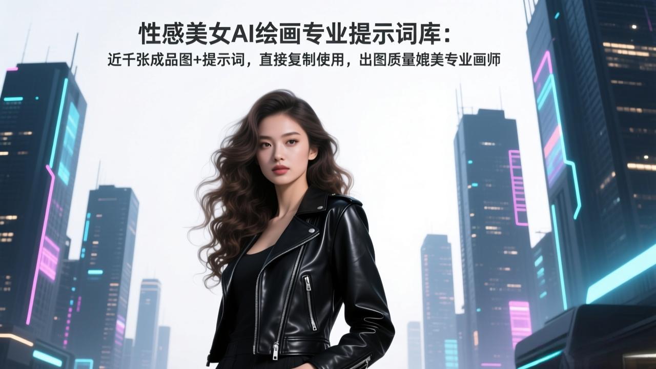 性感美女AI绘画专业提示词库：近千张成品图+提示词，直接复制使用，出图质量媲美专业画师-月亮湾网创资源站