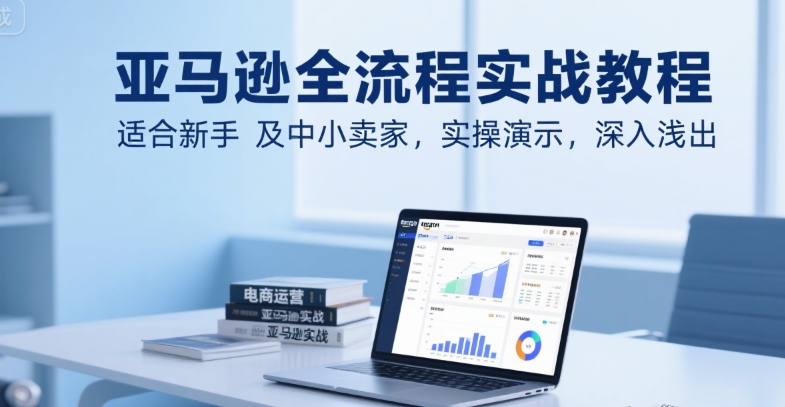 亚马逊全流程实战教程，适合新手及中小卖家，实操演示，深入浅出-月亮湾网创资源站