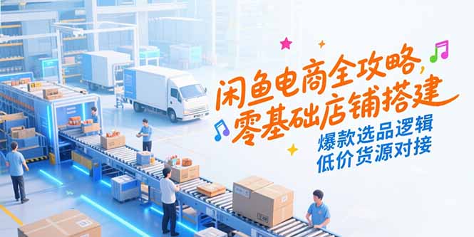 闲鱼电商全攻略，零基础店铺搭建，爆款选品逻辑，低价货源对接-月亮湾网创资源站