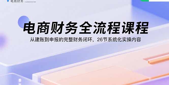 电商财务全流程课程：从建账到申报的完整财务闭环，26节系统化实操内容-月亮湾网创资源站