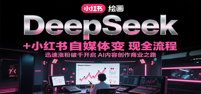 DeepSeek绘画+小红书自媒体变现全流程，迅速涨粉破千开启AI内容创作商业之路-月亮湾网创资源站