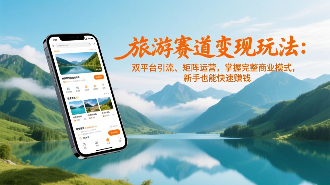 旅游赛道变现玩法：双平台引流、矩阵运营，掌握完整商业模式，新手也能快速赚钱-月亮湾网创资源站