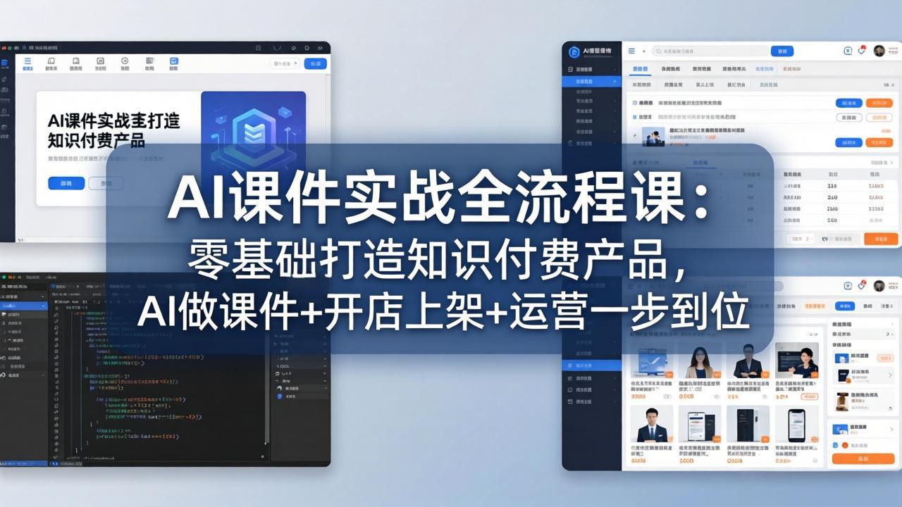 AI课件实战全流程课：零基础打造知识付费产品，AI做课件+开店上架+运营一步到位-月亮湾网创资源站