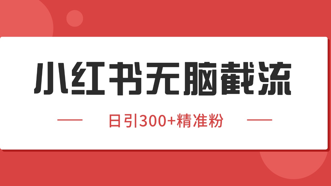 小红书截流同行客源，独家野路子获客玩法 日引200+暴力获客-月亮湾网创资源站
