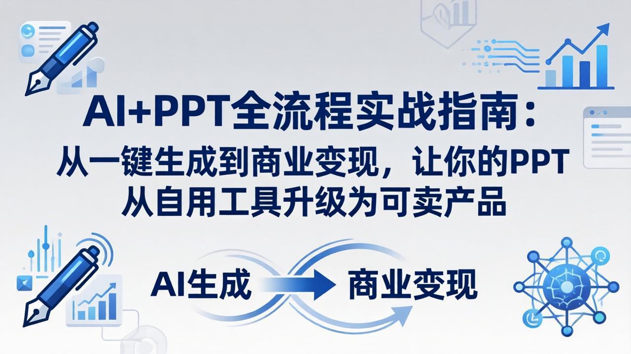 AI+PPT全流程实战指南-更新4月21：从一键生成到商业变现，让你的PPT从自用工具升级为可卖产品-月亮湾网创资源站