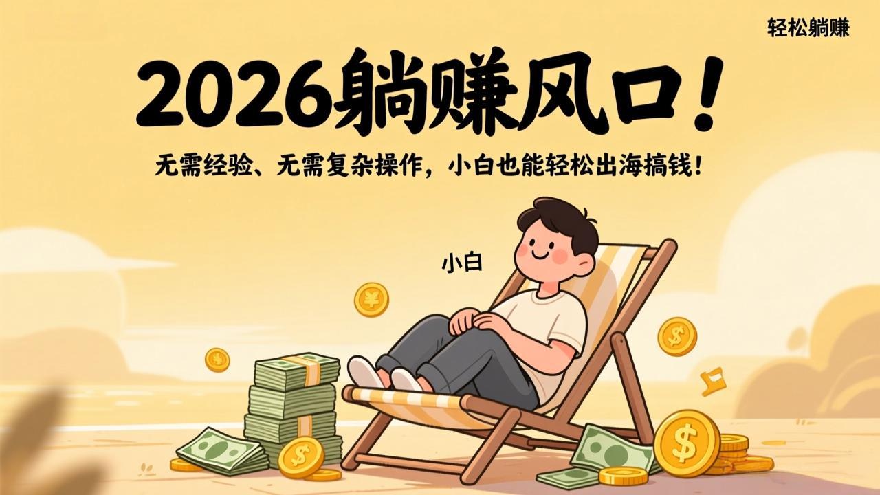 2026躺赚风口！无需经验、无需复杂操作，小白也能轻松出海搞钱！-月亮湾网创资源站