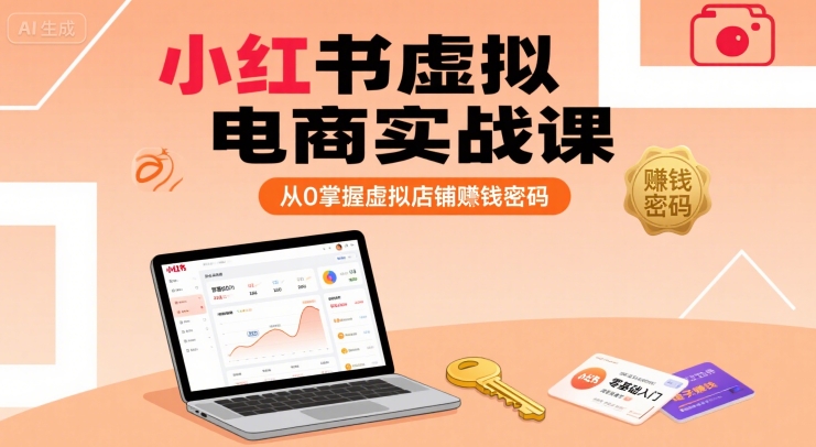 小红书虚拟电商实战课，从0掌握虚拟店铺賺钱密码-月亮湾网创资源站