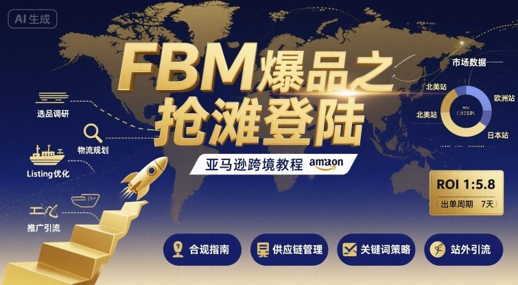 FBM爆品之抢滩登陆-亚马逊跨境教程-月亮湾网创资源站