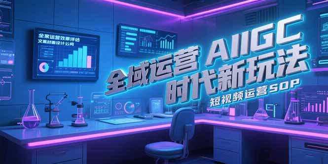 全域运营AIGC时代新玩法，文案封面设计公式，短视频运营SOP-月亮湾网创资源站
