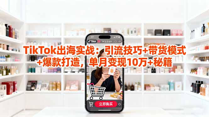 「TikTok出海实战」引流技巧+带货模式+爆款打造,单月变现10万+秘籍-月亮湾网创资源站