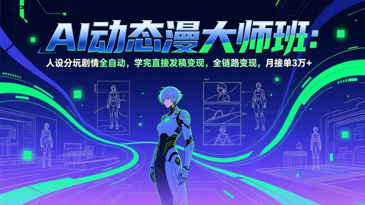 AI动态漫剧大师班：人设分镜剧情全自动，学完直接发稿变现，全链路变现，月接单3万+-月亮湾网创资源站