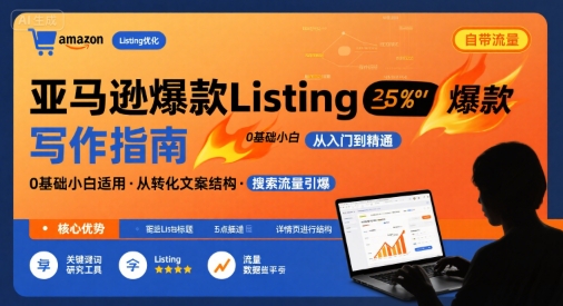 亚马逊爆款Listing写作方法，亚马逊0基础小白也能写爆款自带流量的Listing-月亮湾网创资源站