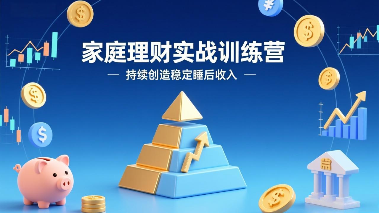 家庭理财实战训练营：从0到1建体系，三阶进阶层层递进，助你持续创造稳定睡后收入-月亮湾网创资源站