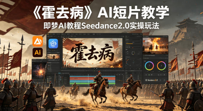 《霍去病》AI短片教学，即梦AI教程Seedance2.0实操玩法-月亮湾网创资源站