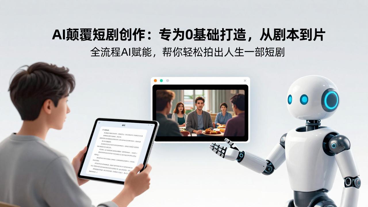 AI颠覆短剧创作：专为0基础打造，从剧本到成片全流程AI赋能，帮你轻松拍出人生第一部短剧-月亮湾网创资源站