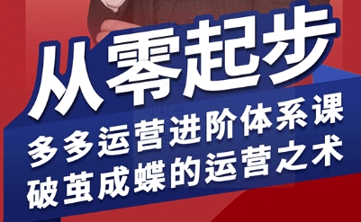 拼多多运营进阶系统课，从零起步，多多运营进阶体系课，破茧成蝶的运营之术-月亮湾网创资源站