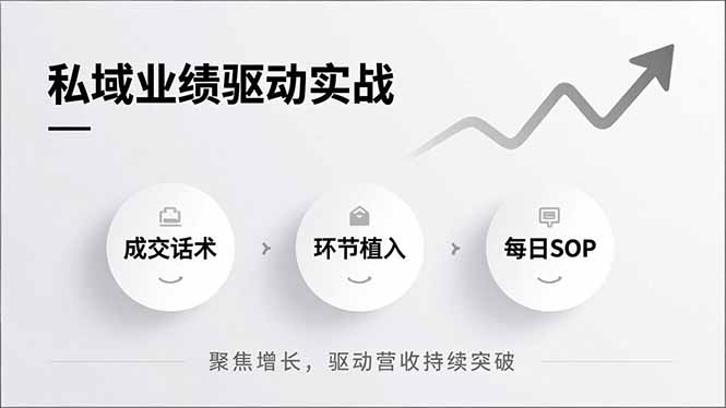 私域业绩驱动实战，成交话术、环节植入、每日SOP，聚焦增长，驱动营收持续突破-月亮湾网创资源站