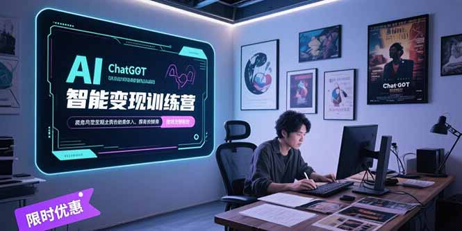 AI智能变现训练营，ChatGPT写作变现，电影解说制作，图文带货方法论-月亮湾网创资源站