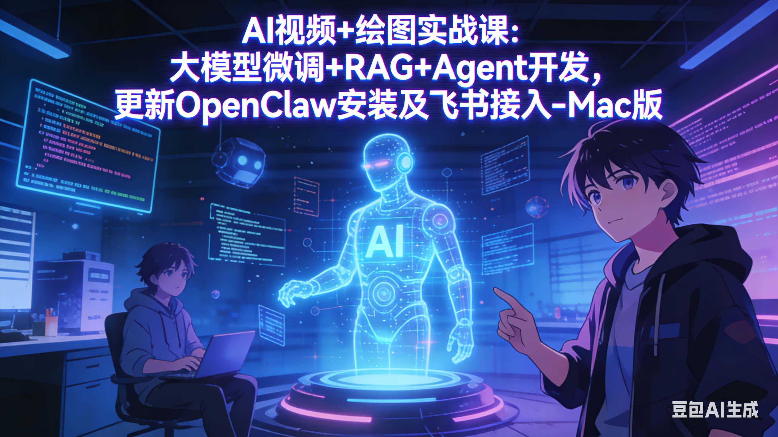AI视频+绘图实战课：大模型微调+RAG+Agent开发，更新OpenClaw安装及飞书接入-Mac版-月亮湾网创资源站