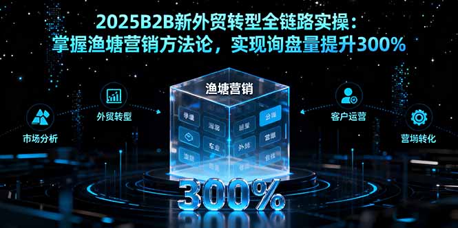 2025B2B新外贸转型全链路实操：掌握渔塘营销方法论，实现询盘量提升300%-月亮湾网创资源站
