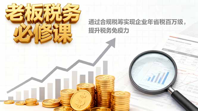 老板税务必修课,通过合规税筹实现企业年省税百万级,提升税务免疫力-月亮湾网创资源站