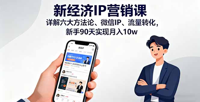 新经济IP营销课：详解六大方法论、微信IP、流量转化，新手90天实现月入10w-月亮湾网创资源站