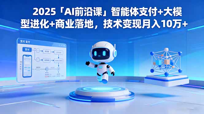 2025「AI前沿课」智能体支付+大模型进化+商业落地，技术变现月入10万+-月亮湾网创资源站