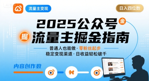 公众号流量主变现项目2025，普通人也能通过这个项目日入四位数-月亮湾网创资源站