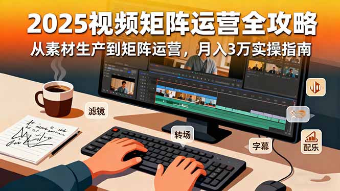 2025短视频矩阵运营全攻略：从素材生产到矩阵运营，月入3万实操指南-月亮湾网创资源站