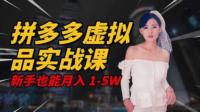 2025 拼多多虚拟品系统实战课，轻资产项目，可矩阵开工作室，新手也能…-月亮湾网创资源站