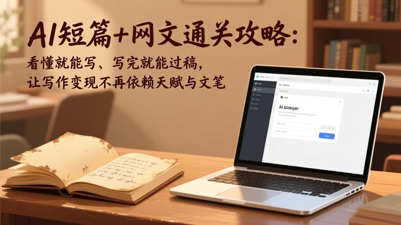AI短篇+网文通关攻略：看懂就能写、写完就能过稿，让写作变现不再依赖天赋与文笔-月亮湾网创资源站