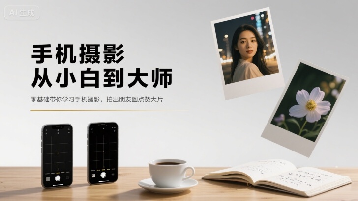 手机摄影从小白到大师，零基础带你学习手机摄影，拍出朋友圈点赞大片-月亮湾网创资源站