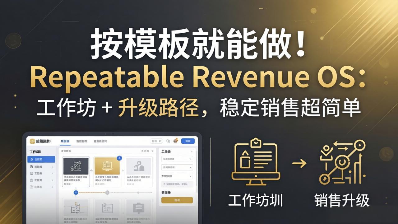 按模板就能做！Repeatable Revenue OS：工作坊 + 升级路径，稳定销售超简单-月亮湾网创资源站