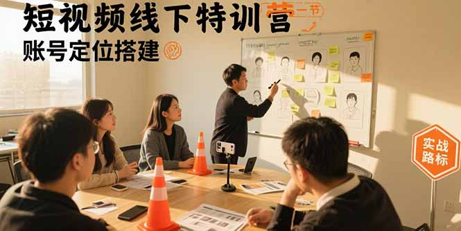 短视频线下特训营：账号定位搭建/口播号拍摄剪辑/直播间流量入口/变现实战-月亮湾网创资源站