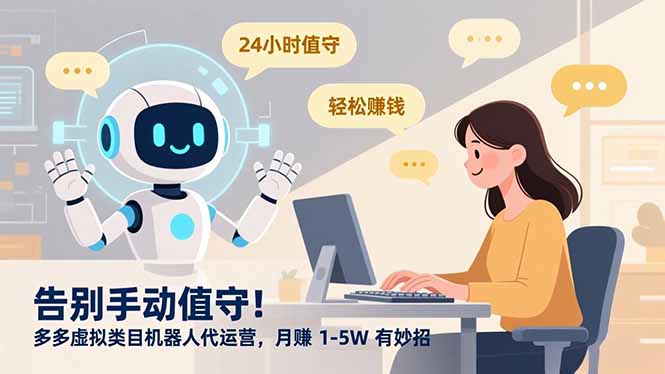 告别手动值守！多多虚拟类目机器人代运营，月赚 1-5W 有妙招-月亮湾网创资源站